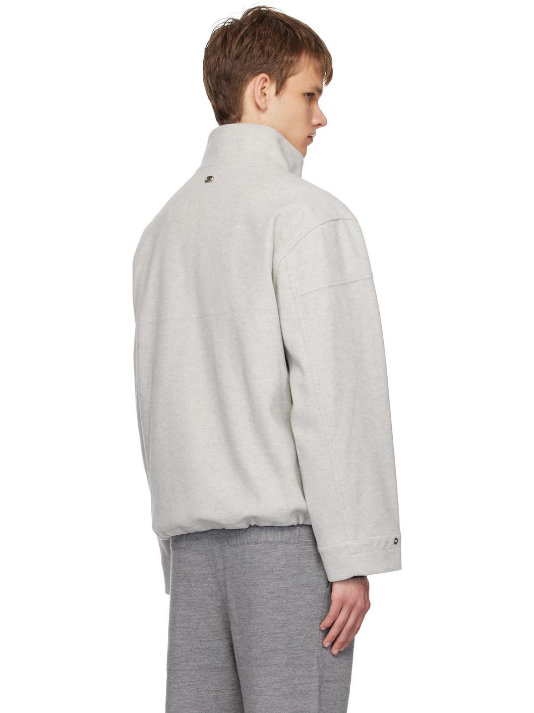 Gray Half-Zip Sweatshirt - 3