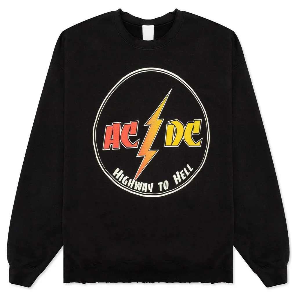 AC/DC HIGHWAY TO HELL CREW FLEECE - COAL PIGMENT - 1
