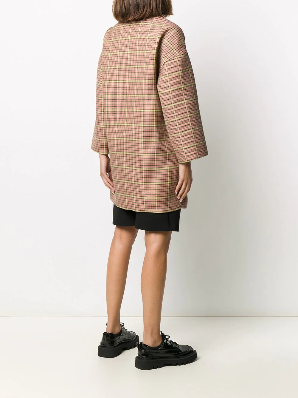 houndstooth double-breasted coat - 4