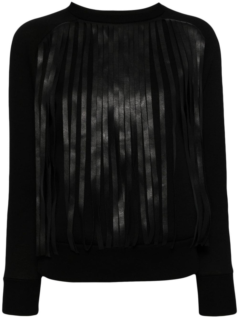 fringed long-sleeve sweatshirt 1
