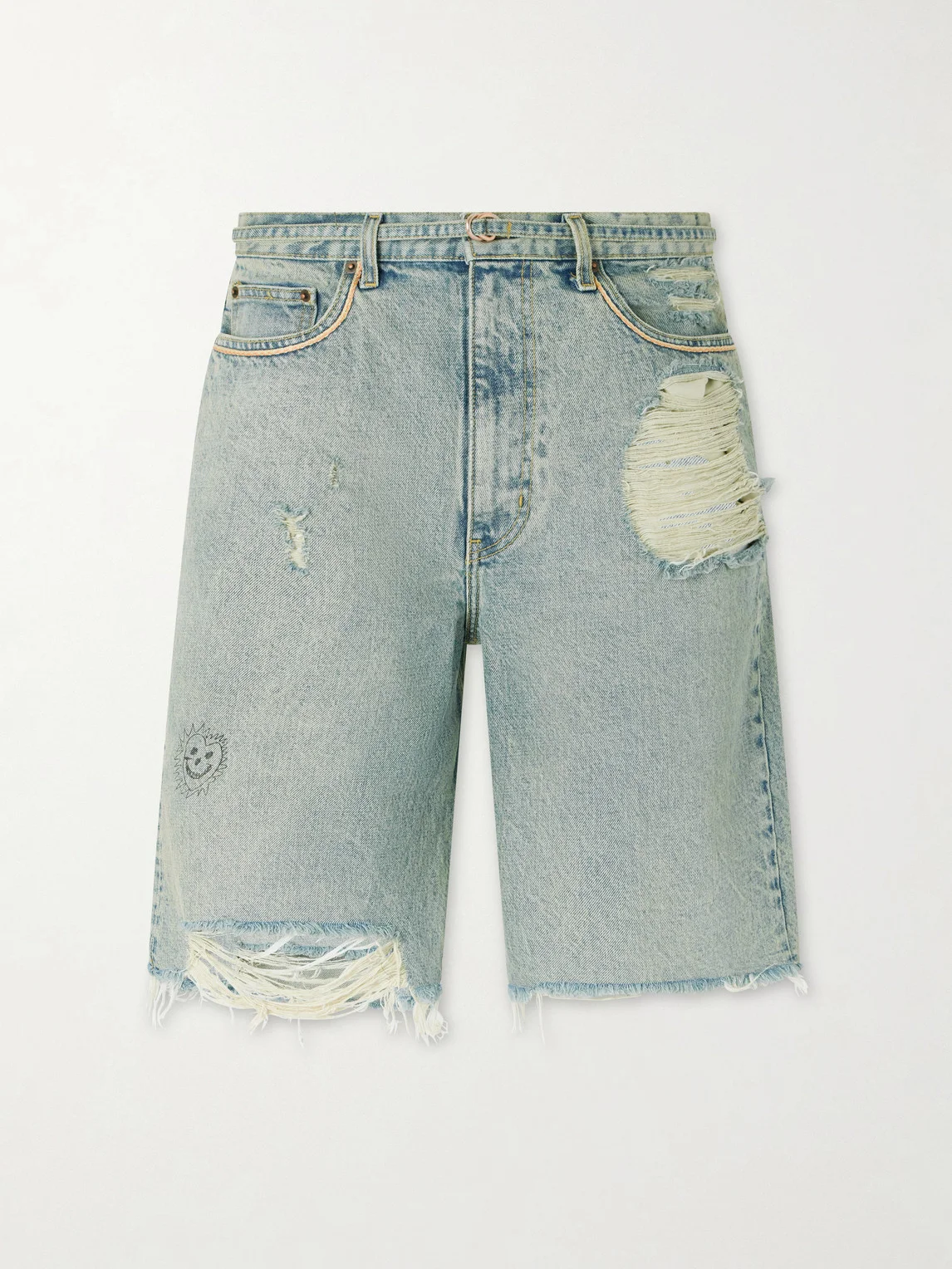 Good Good Times Distressed Denim Shorts - 1