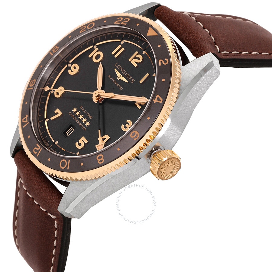 Longines Spirit Zulu Time Automatic Anthracite Dial Men's Watch L3.812.5.53.2 - 2