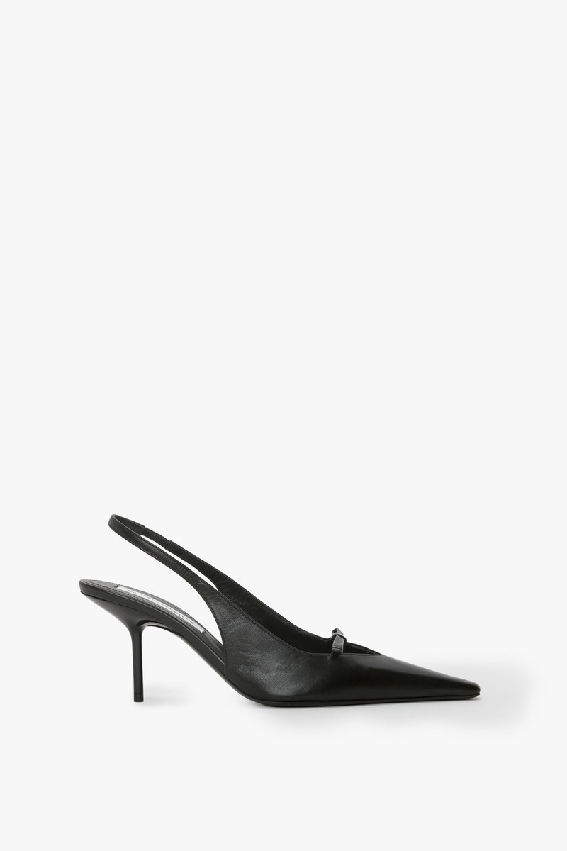 Sloan Stiletto Slingback In Black Smooth Leather - 1
