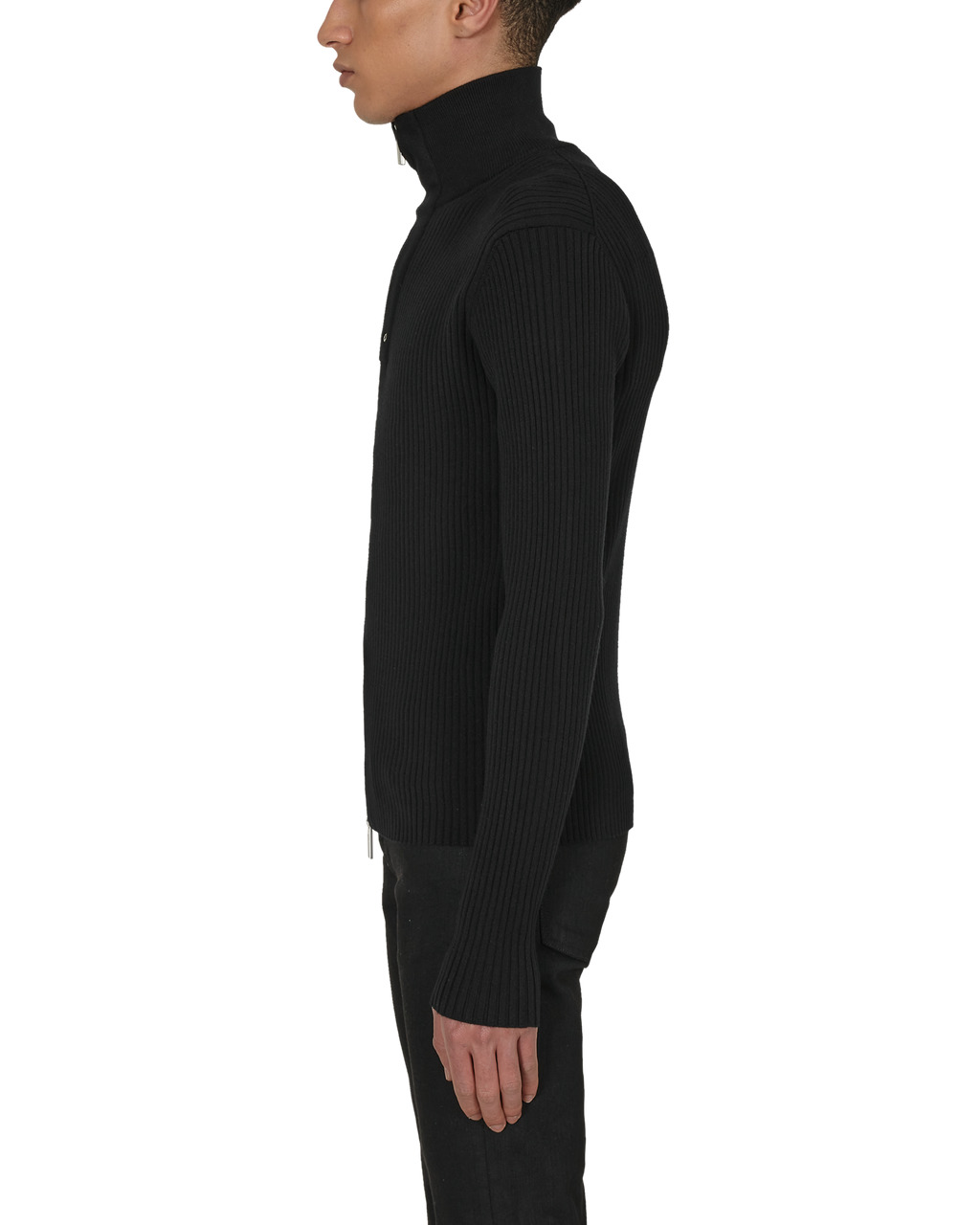 SMALL RIB ZIP UP SWEATER - 3
