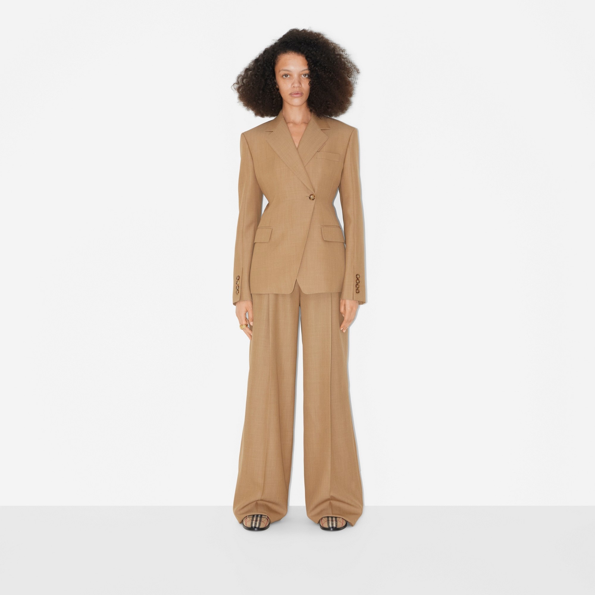 Pleated Wool Wide-leg Trousers - 2