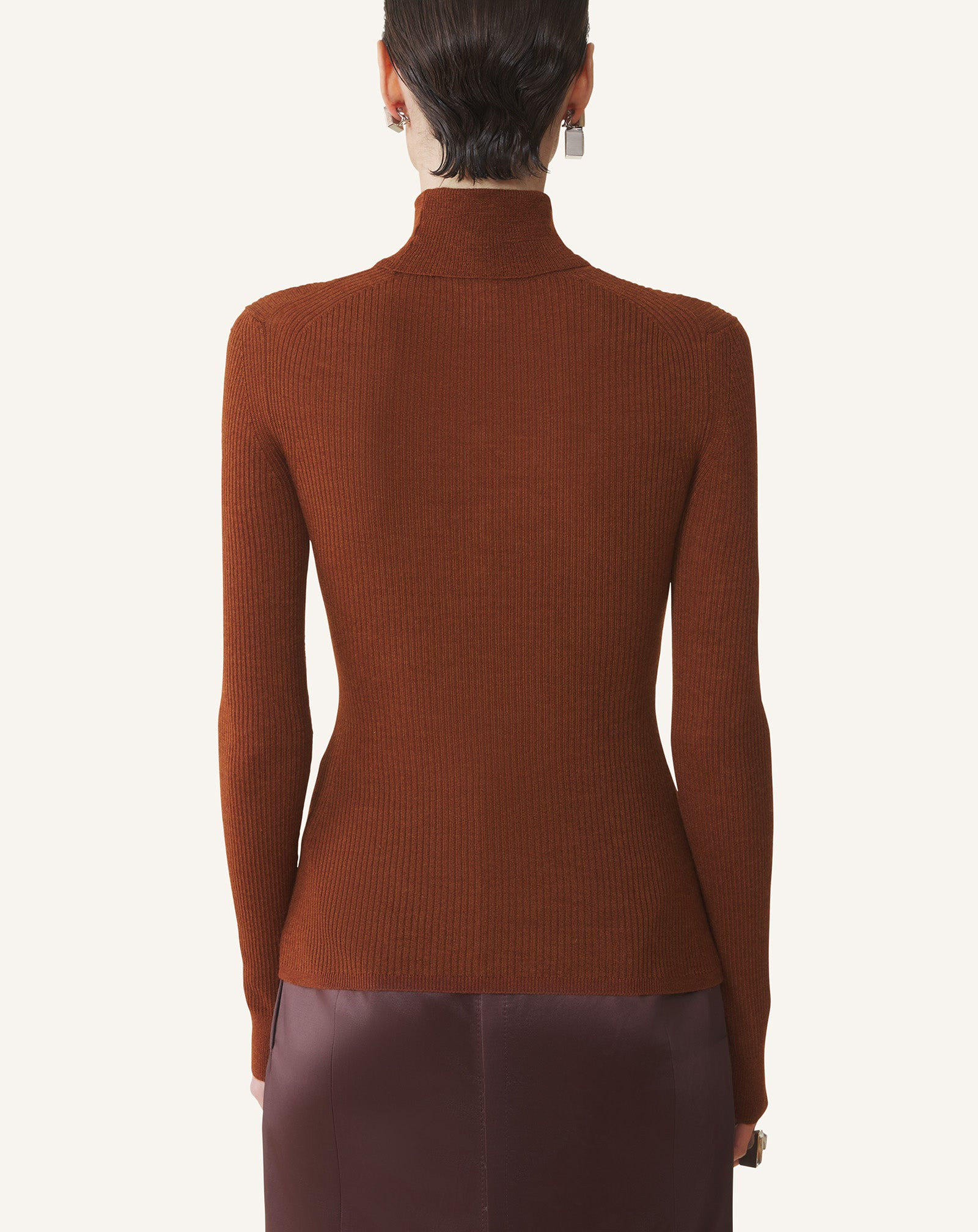 MERINO WOOL AND SILK TURTLENECK SWEATER - 4