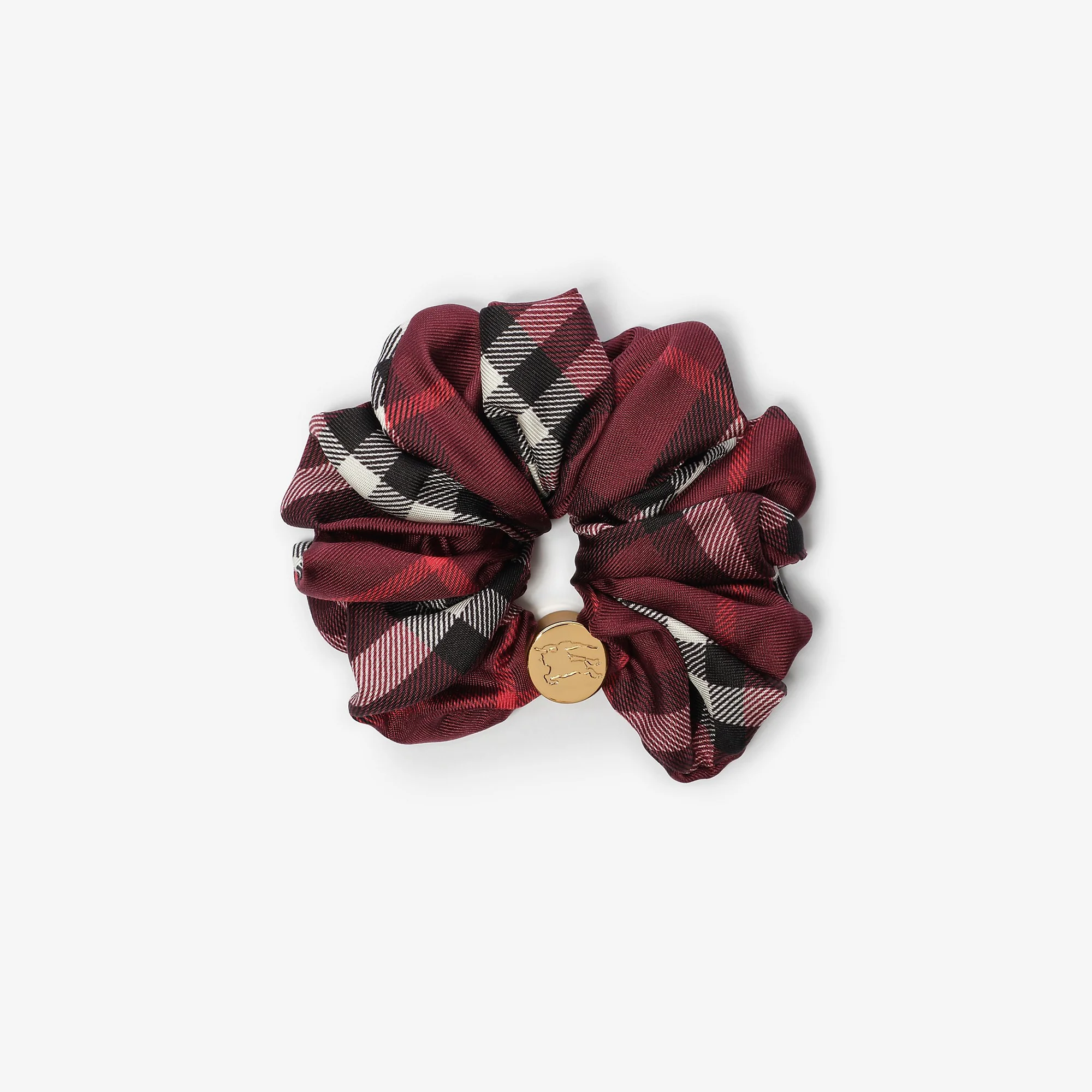 Check Silk Scrunchie - 1