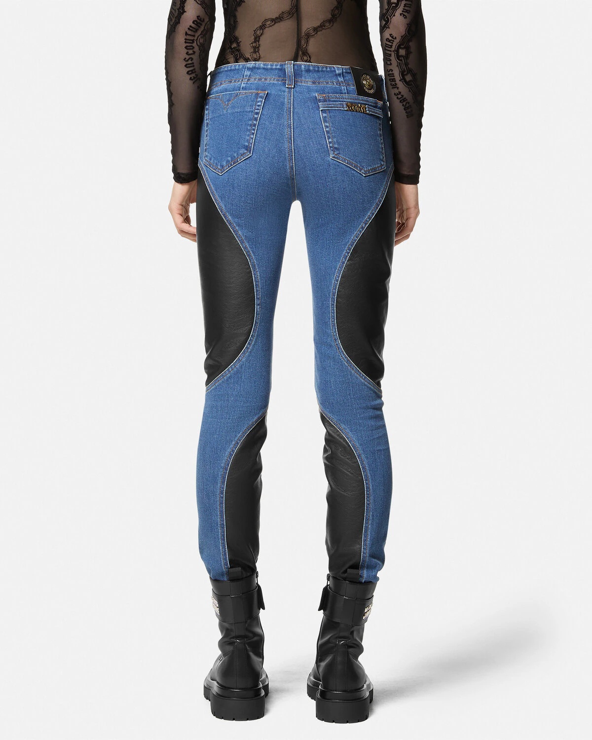 Paneled Skinny Jeans - 5