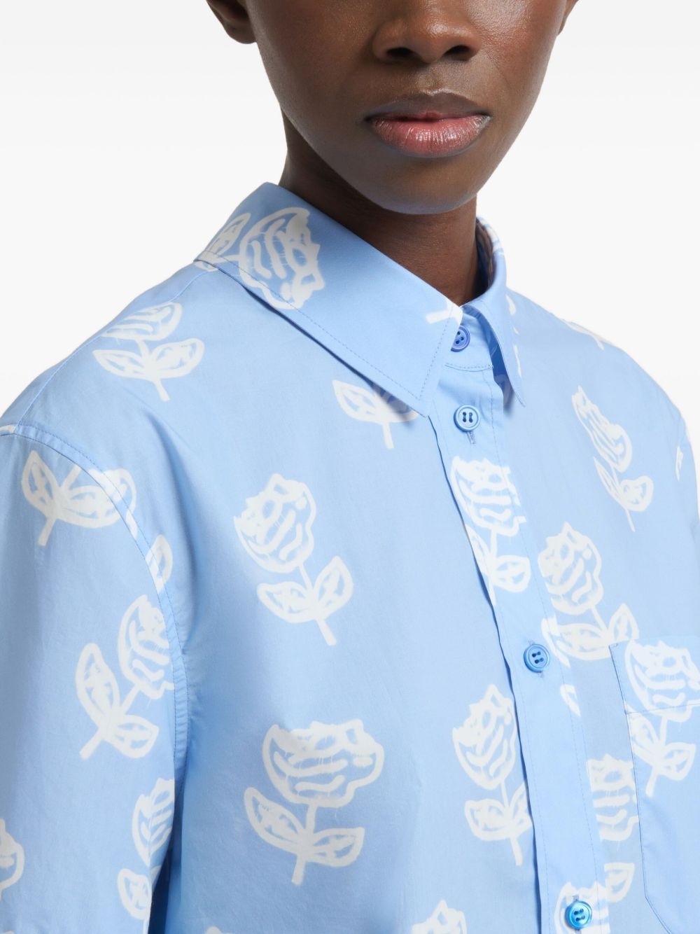 Sprayed Roses-print shirt - 5