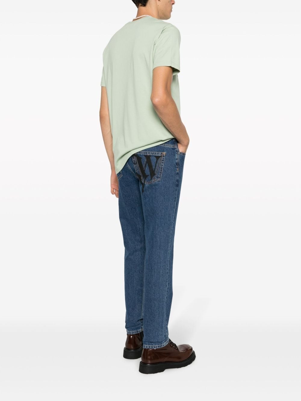 VW-print tapered-leg jeans - 2