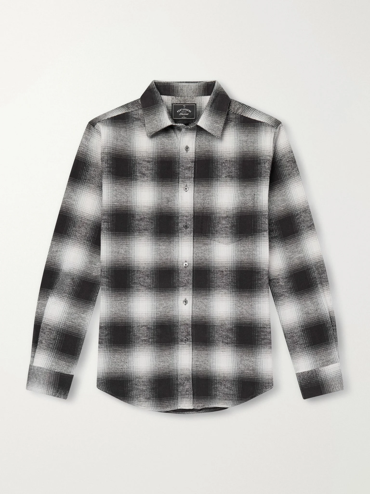 Dune Checked Cotton-Flannel Shirt Black - 1