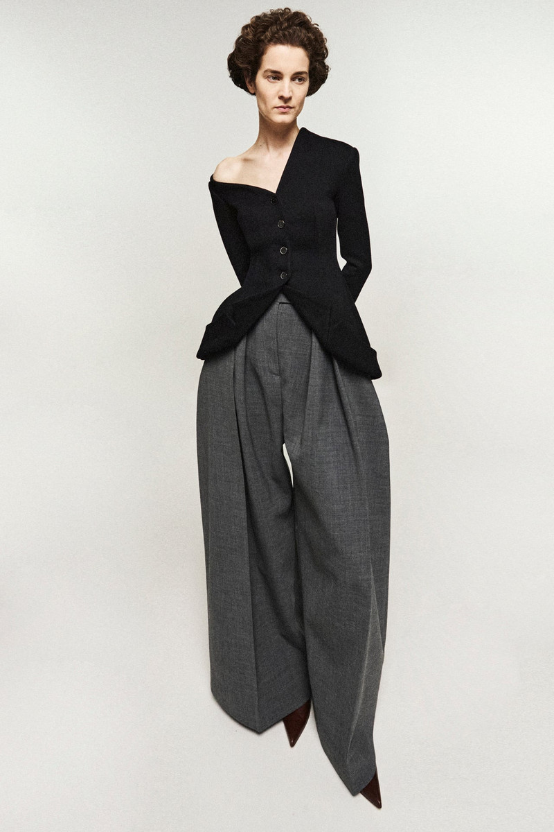 ROUNDED TAILORED TROUSERS GREY 2