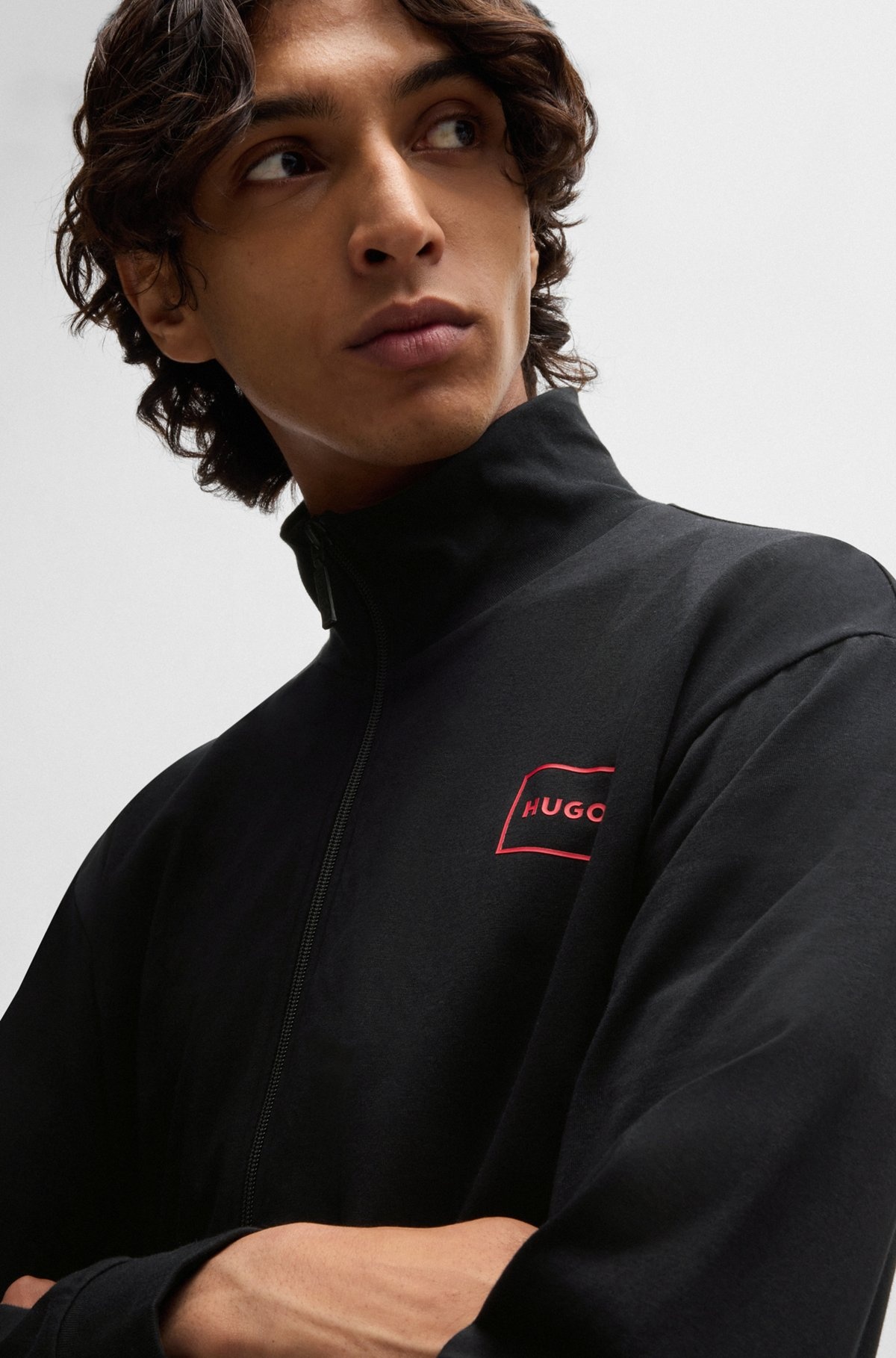 RELAXED-FIT JACKET IN STRETCH COTTON WITH FRAME LOGO - 5