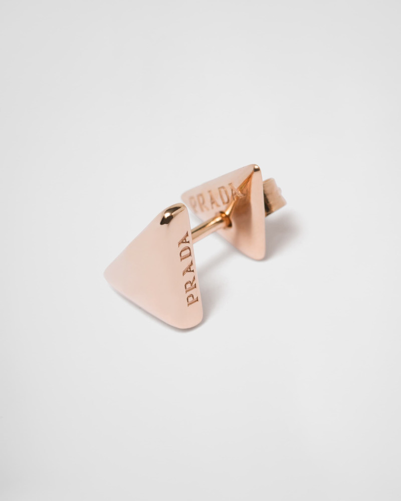 Prada Eternal Gold nano triangle mono earring in pink gold outlook
