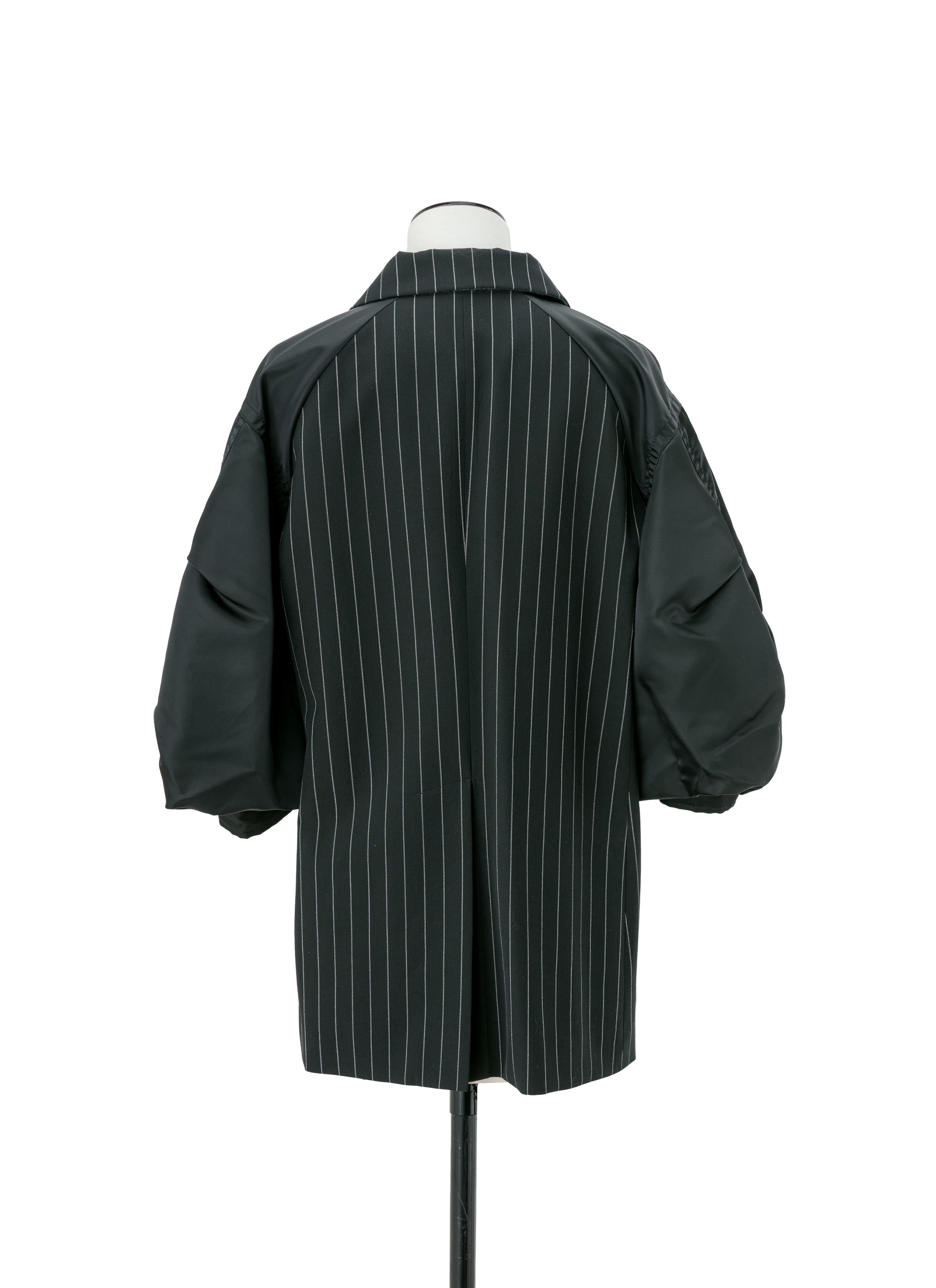 Wool Silk Suiting x Nylon Twill Jacket - 4