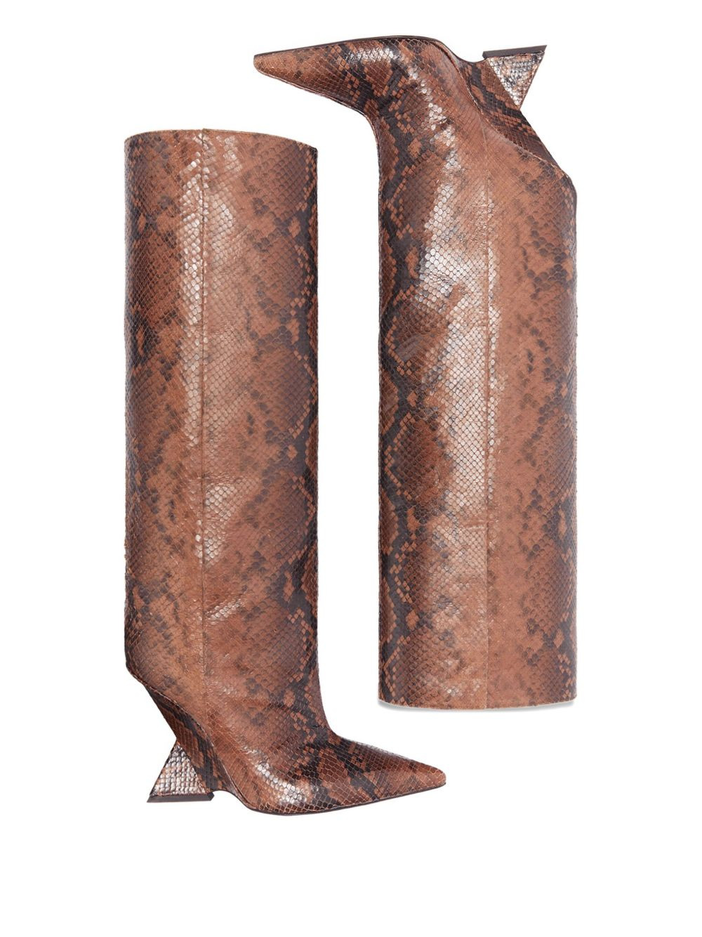 105mm Cheope snakeskin wedge boots - 2