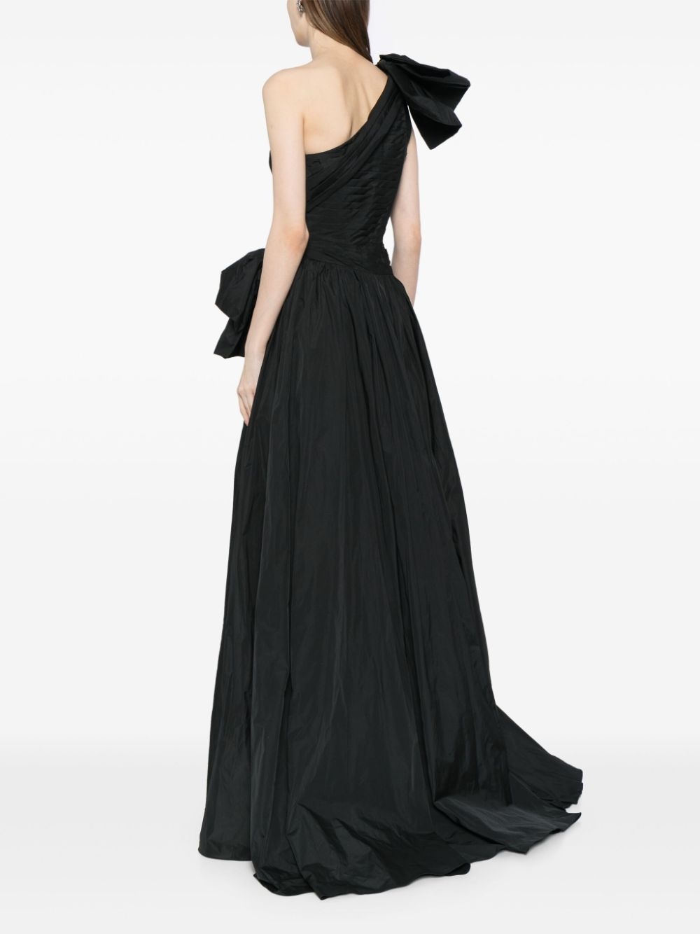 bow-detail silk gown - 4
