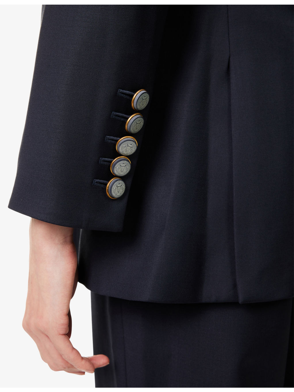 Nalani Dickey Peak-Lapels Stretch-Wool Blend Jacket - 7