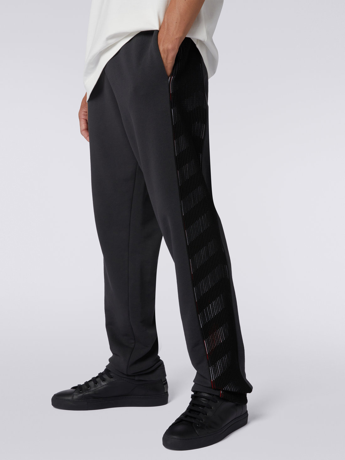 Cotton sports trousers with knitted insert in collaboration with Mike Maignan - 5