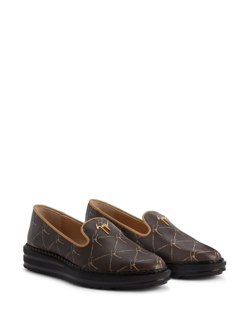 Giuseppe Zanotti Tim logo-embossed leather loafers outlook