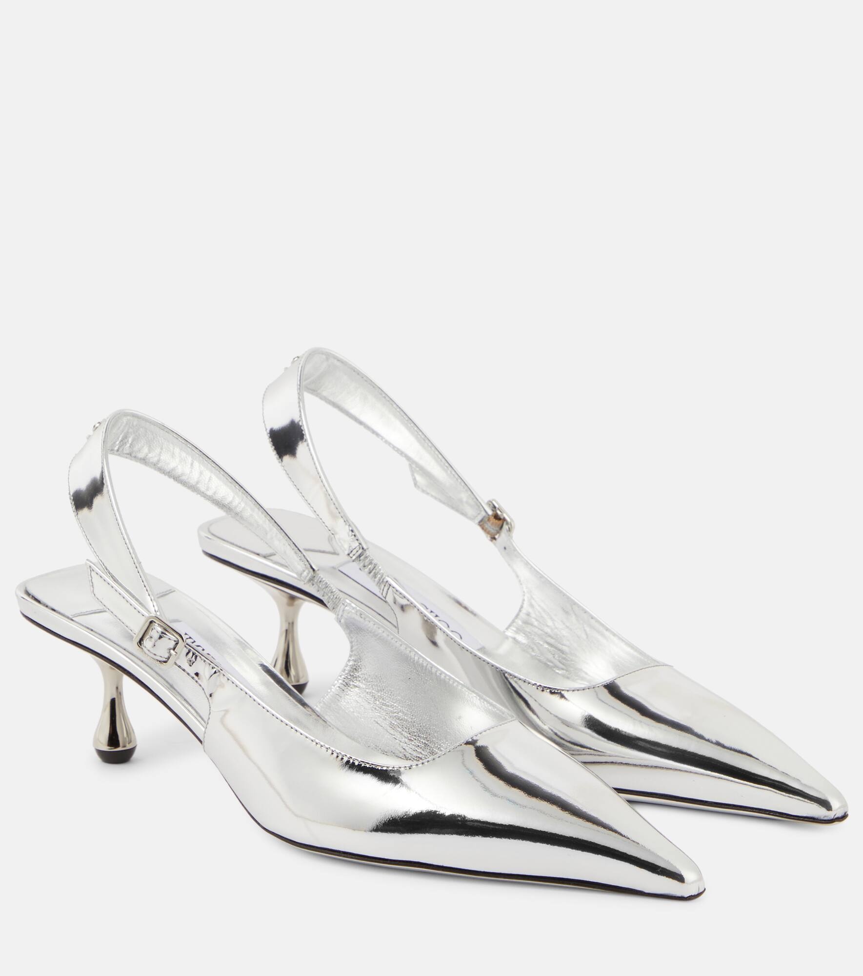 Amel metallic leather slingback pumps - 1