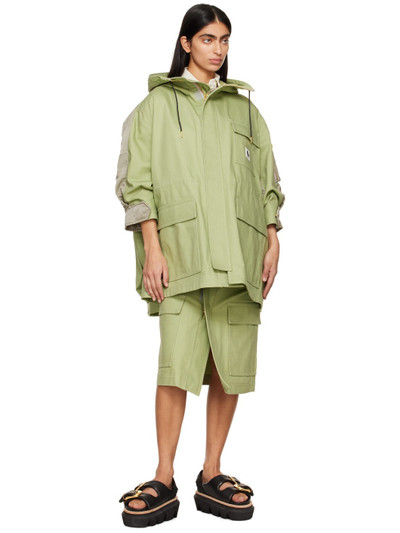 sacai Green Carhartt WIP Edition Midi Skirt outlook