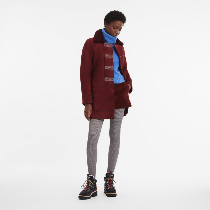 Longchamp Fall-Winter 2023 Collection Coat Plum - Leather outlook