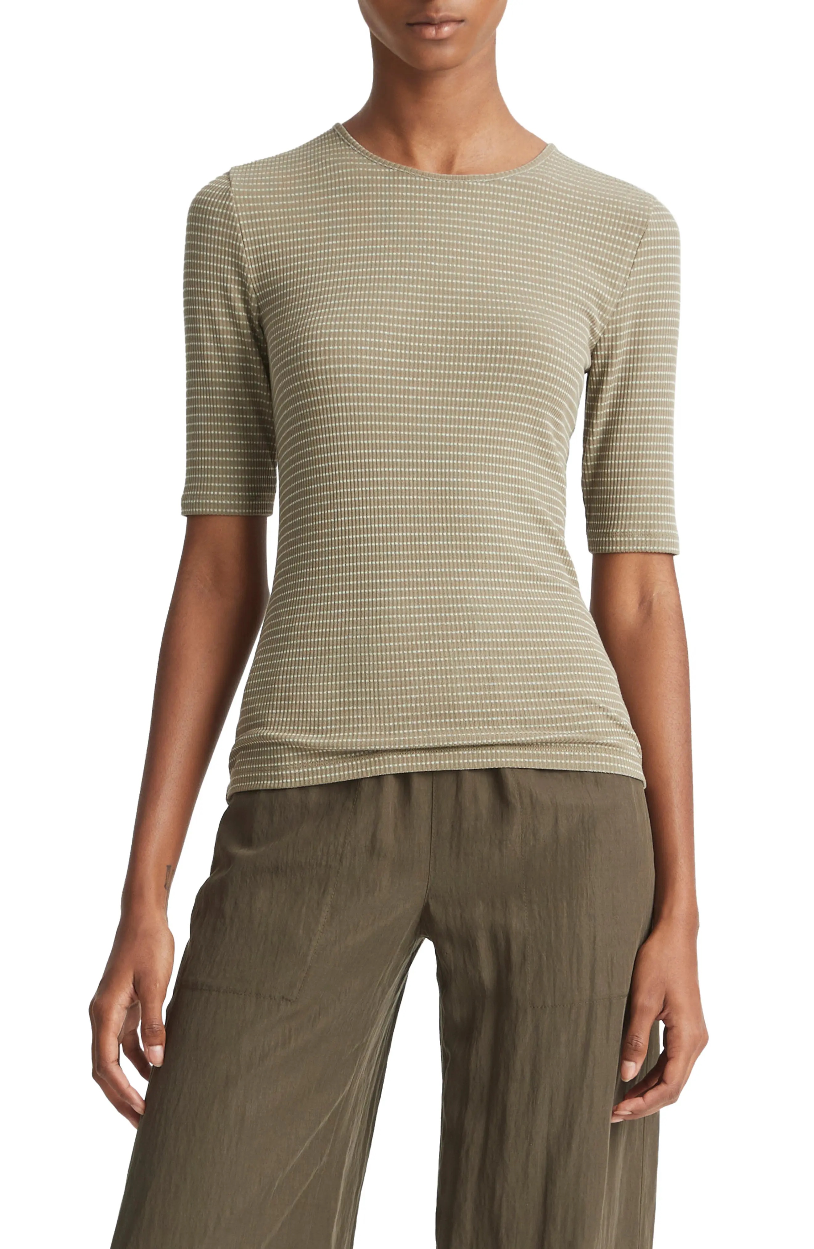 Stripe Top in Artichoke/Off White - 1