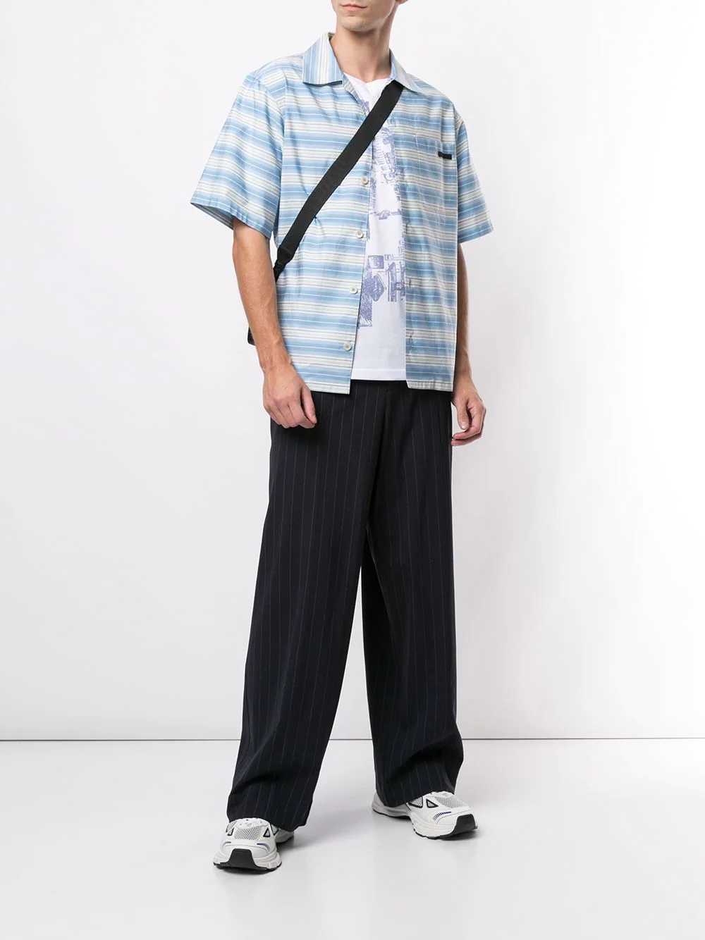 pinstripe print straight-leg trousers - 2