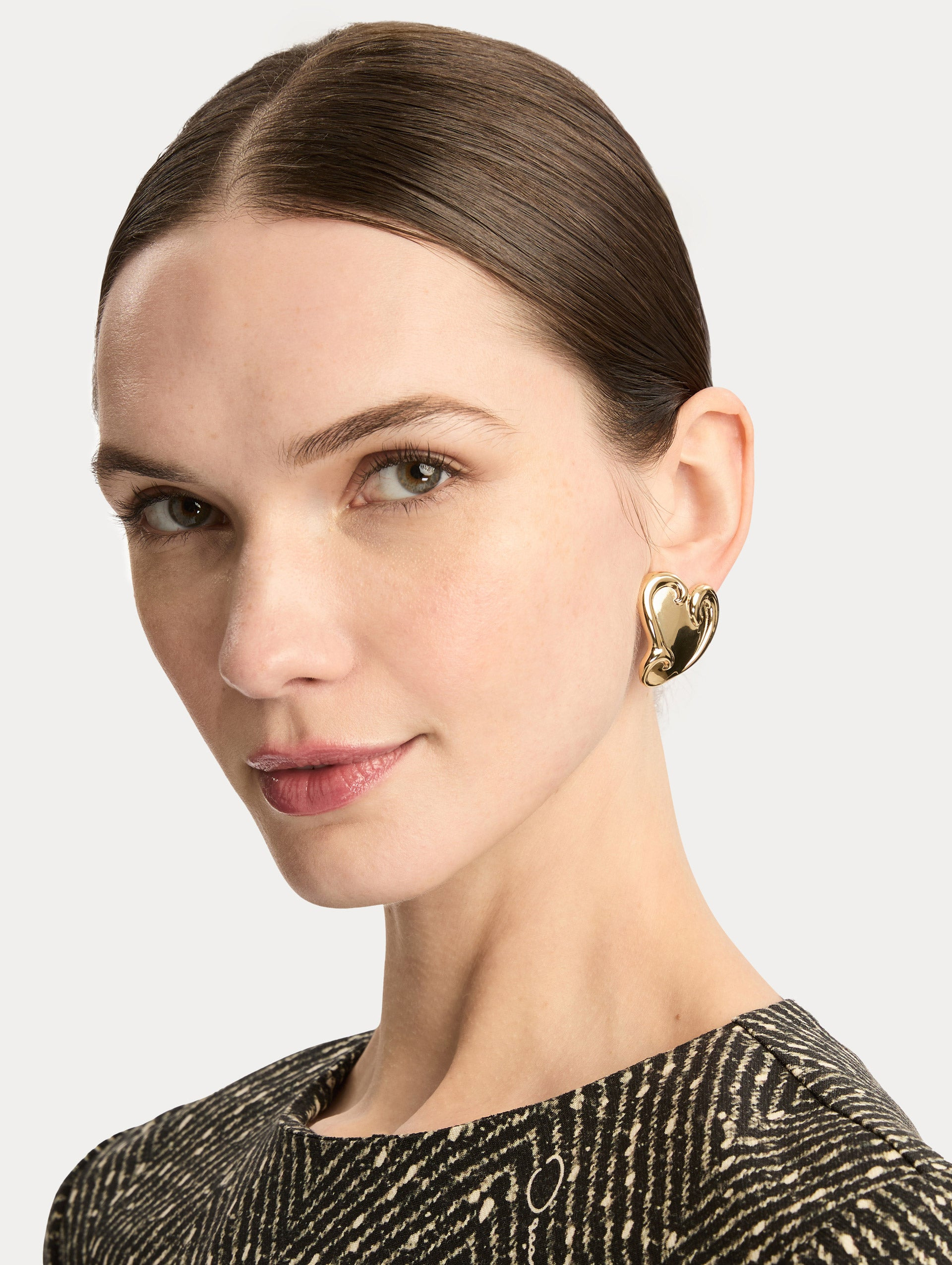 SWIRL HEART CLIP-ON EARRINGS - 2