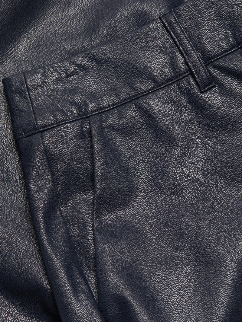 Women's Faux-Leather Tailored Shorts - Black 7