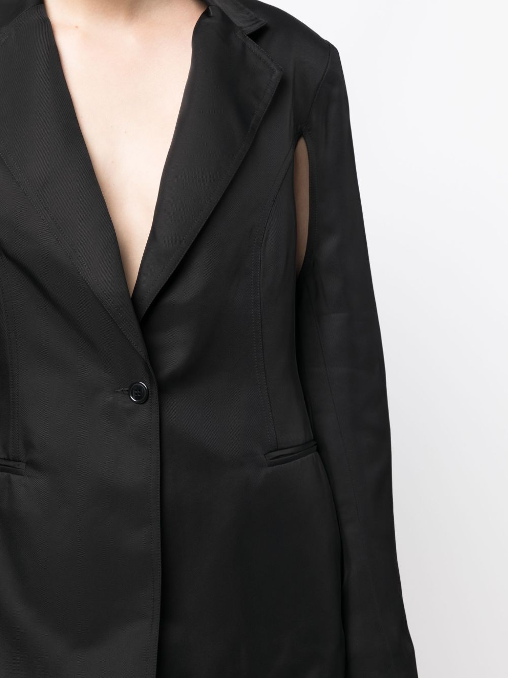 cut-out single-breasted blazer - 5