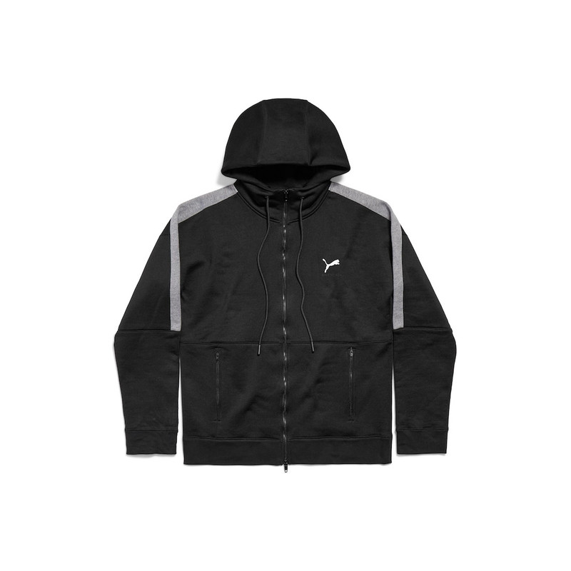 Balenciaga I Puma Hooded Tracksuit Jacket in Black/dark Heather Grey 1