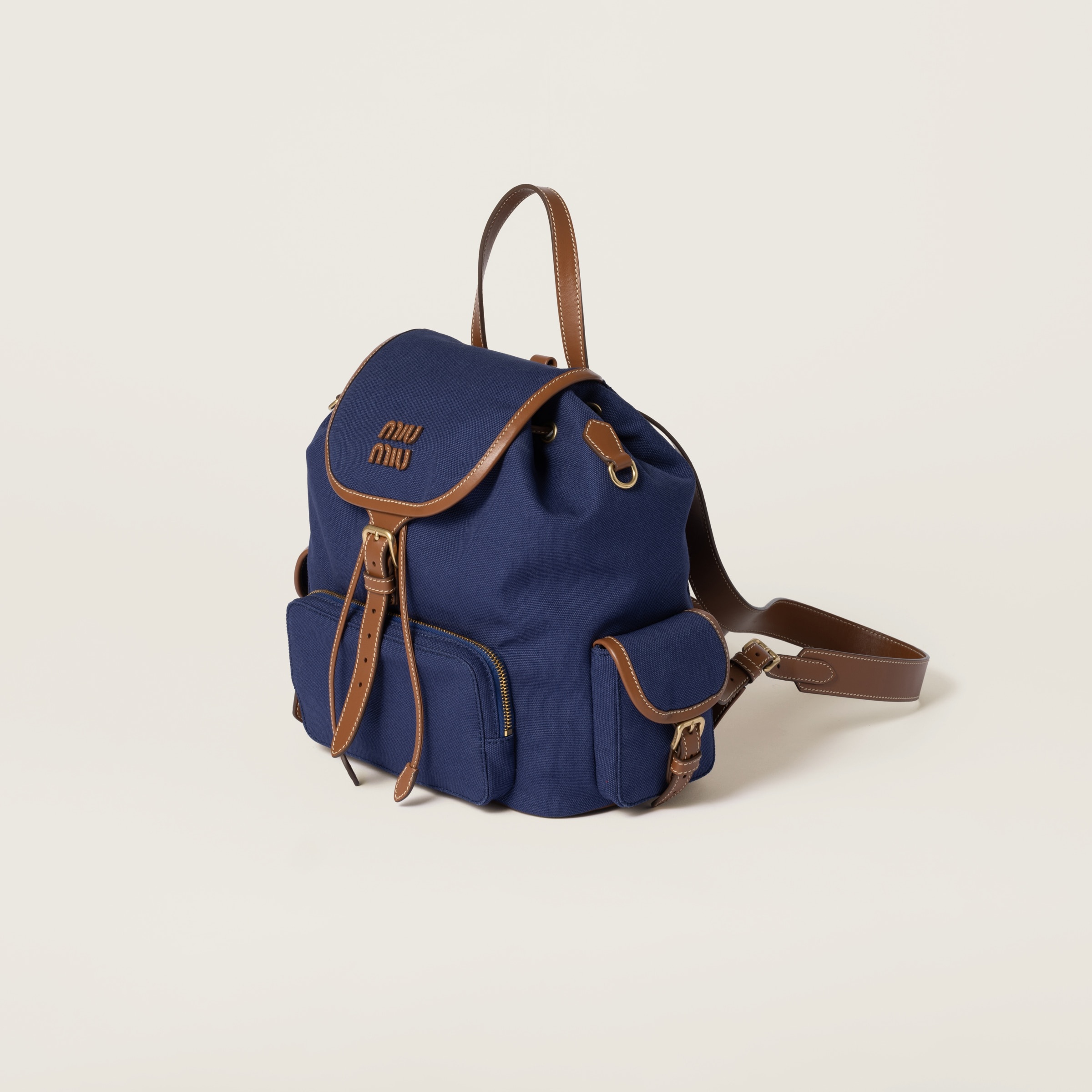 Canvas and leather backpack - 3