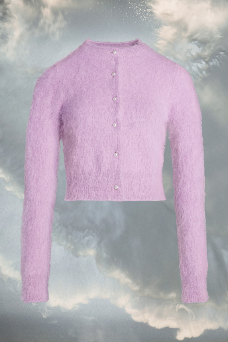 Cropped knit cardigan - 1