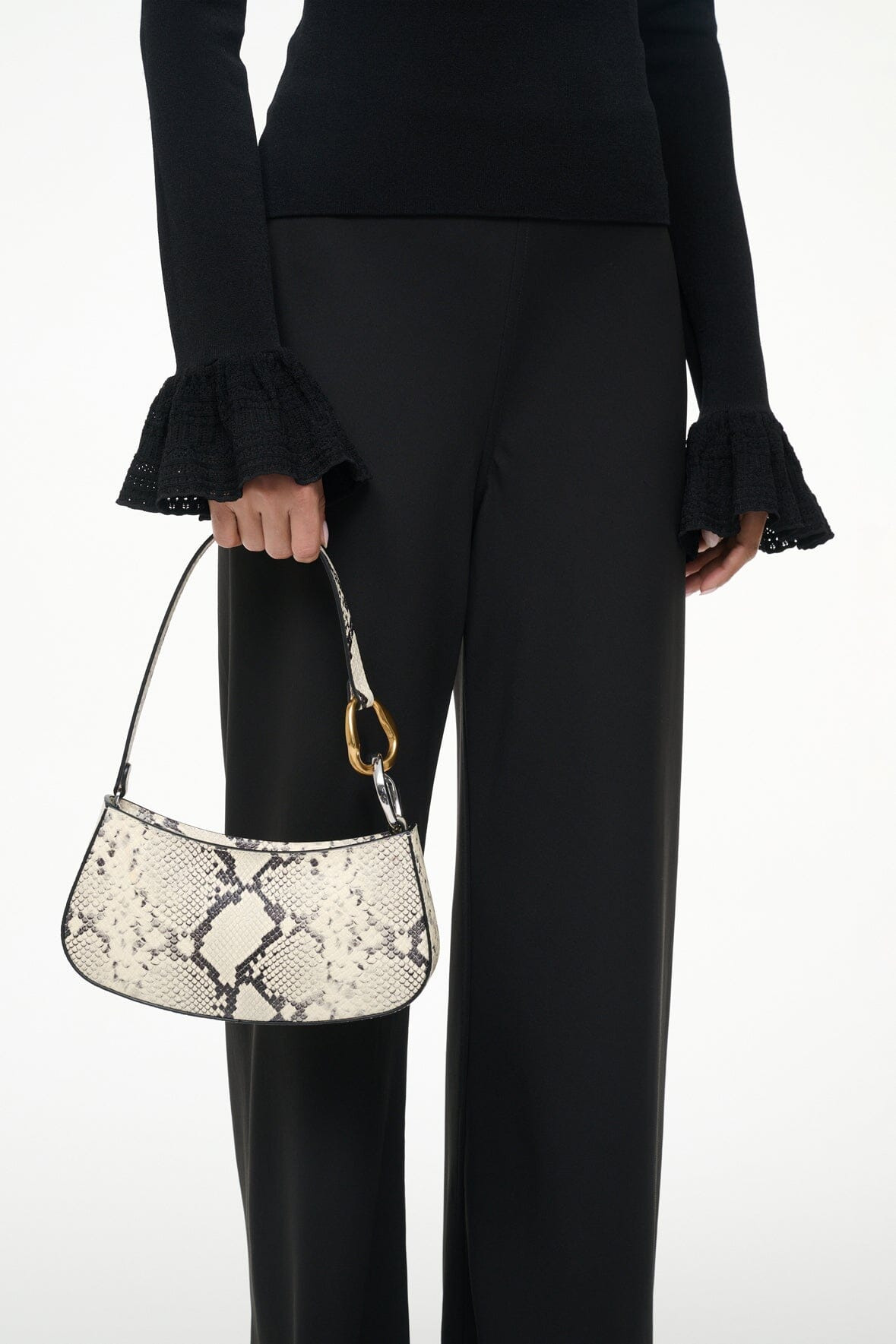 STAUD OLLIE BAG WHITE SNAKE - 6