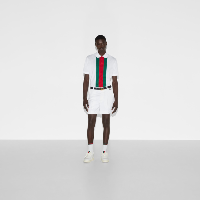 GUCCI Polyester GG jacquard shorts with Web outlook