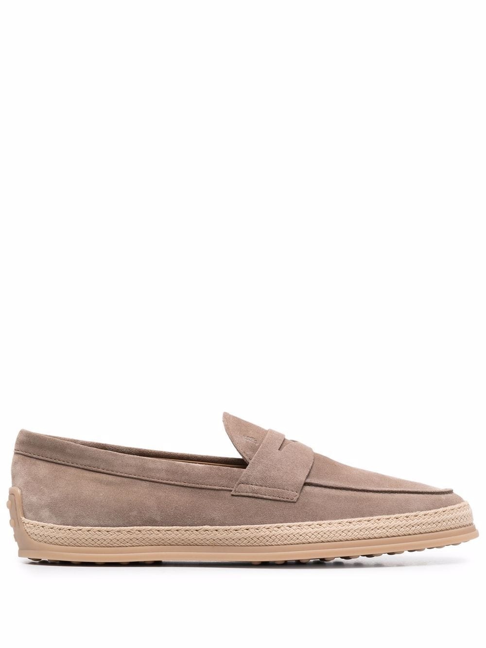 woven-trim penny loafers - 1