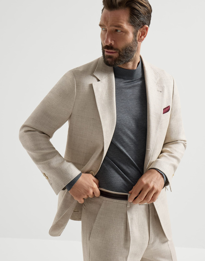 Silk, linen and wool hopsack deconstructed Cavallo blazer 5