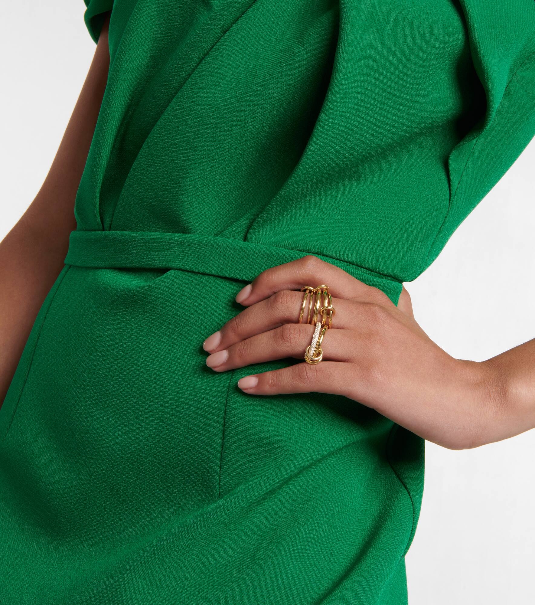 Aquarius 18kt gold linked rings - 5