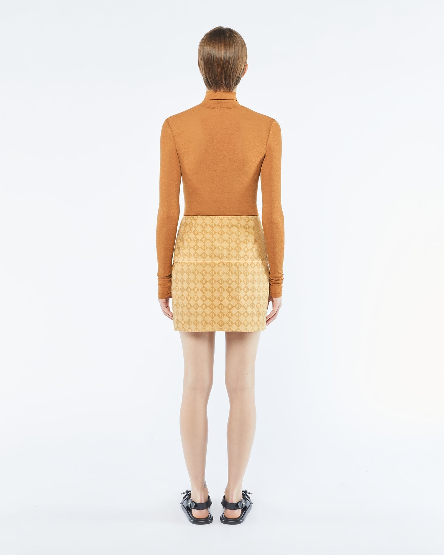 Laser Faded Monogram Camel Skirt - 3