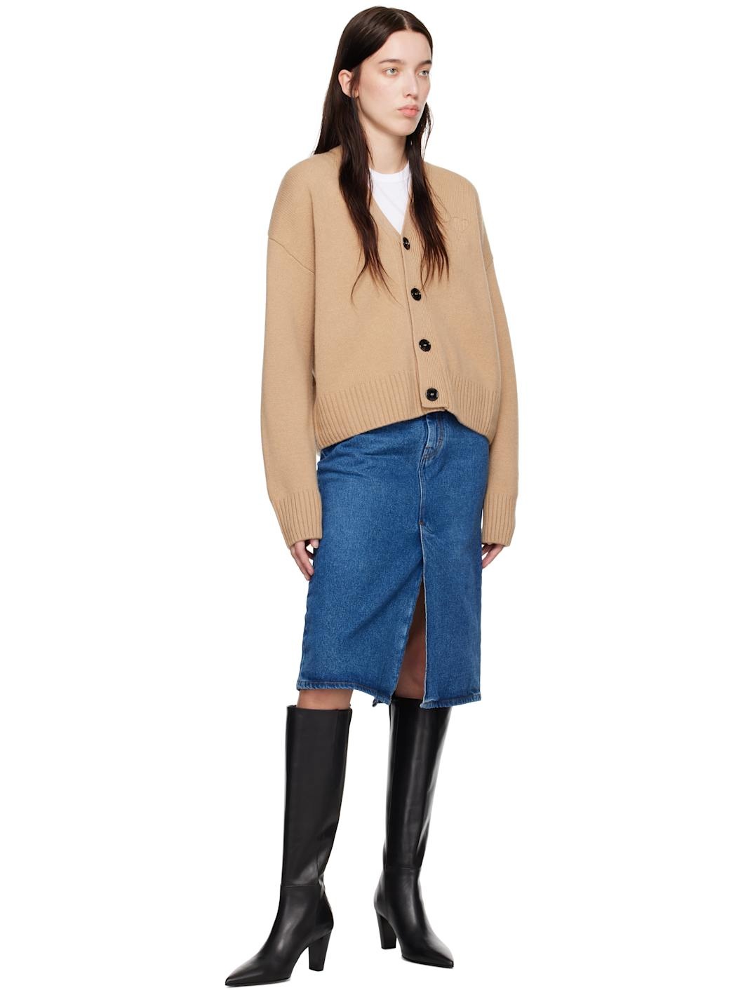 Blue Pencil Denim Midi Skirt - 4