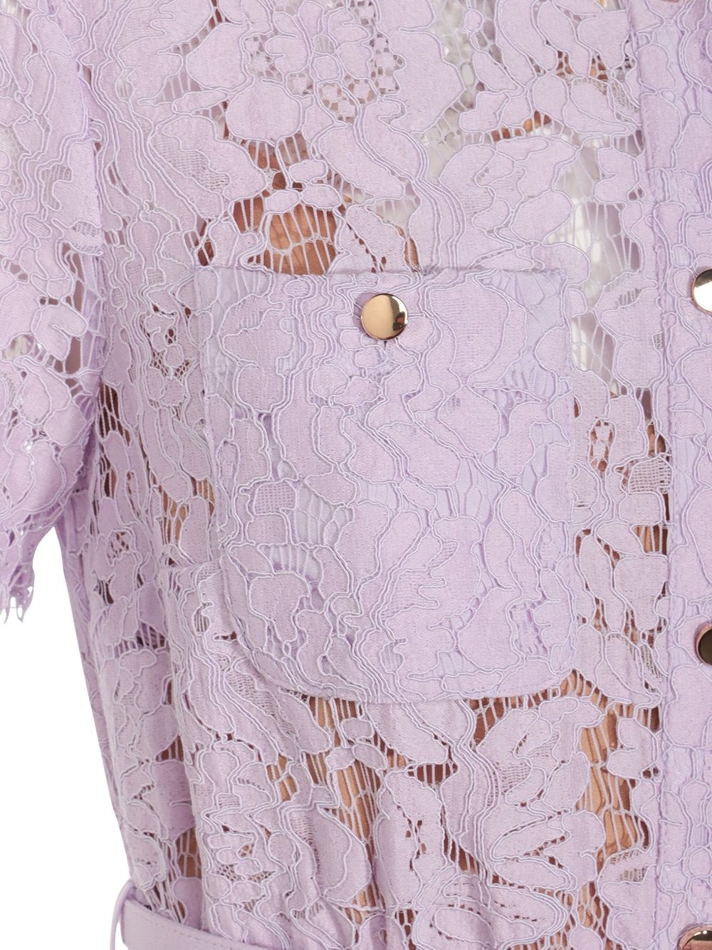 lace button-up midi dress - 4