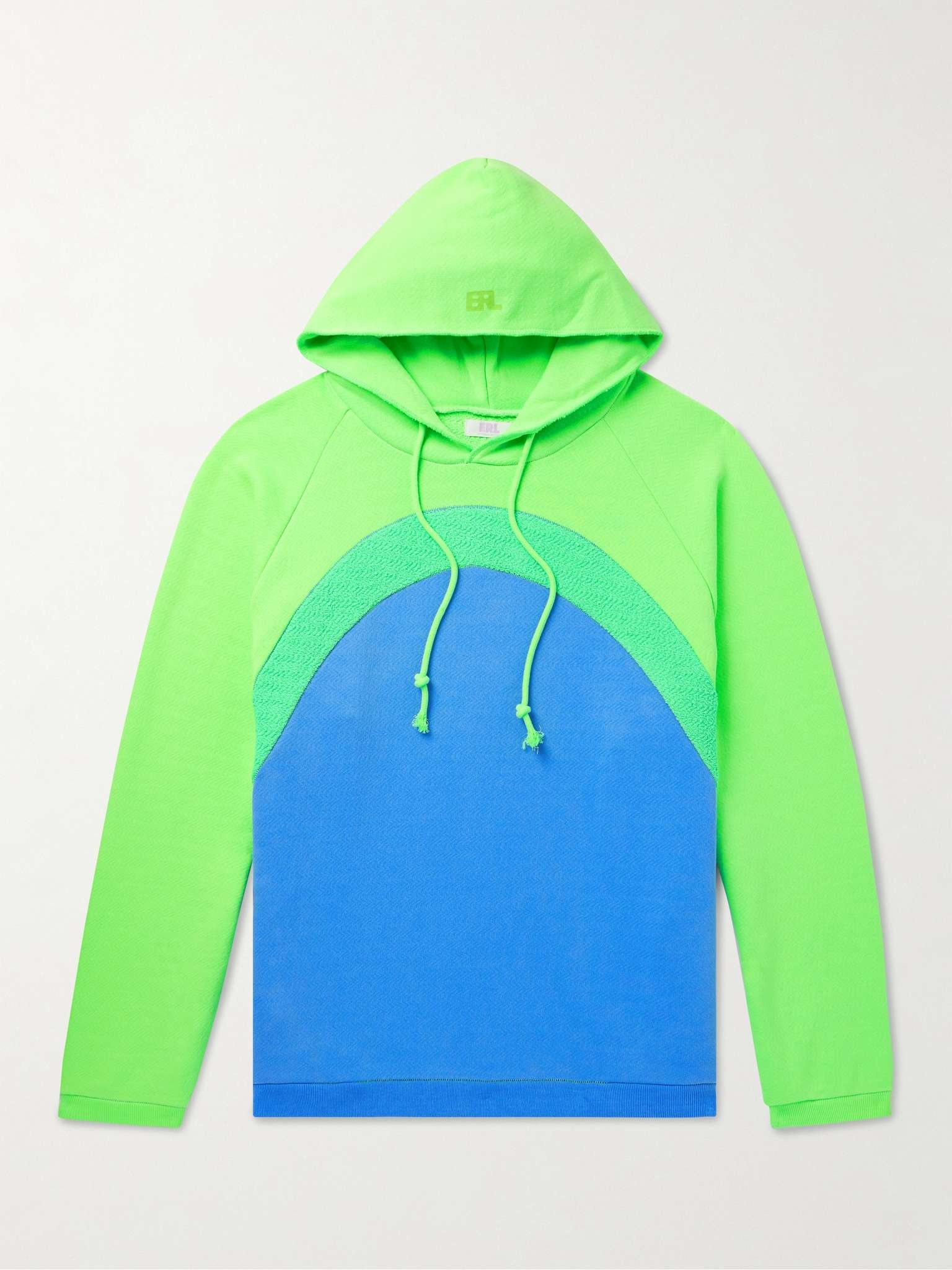 Bouclé-Trimmed Cotton-Jersey Hoodie - 1