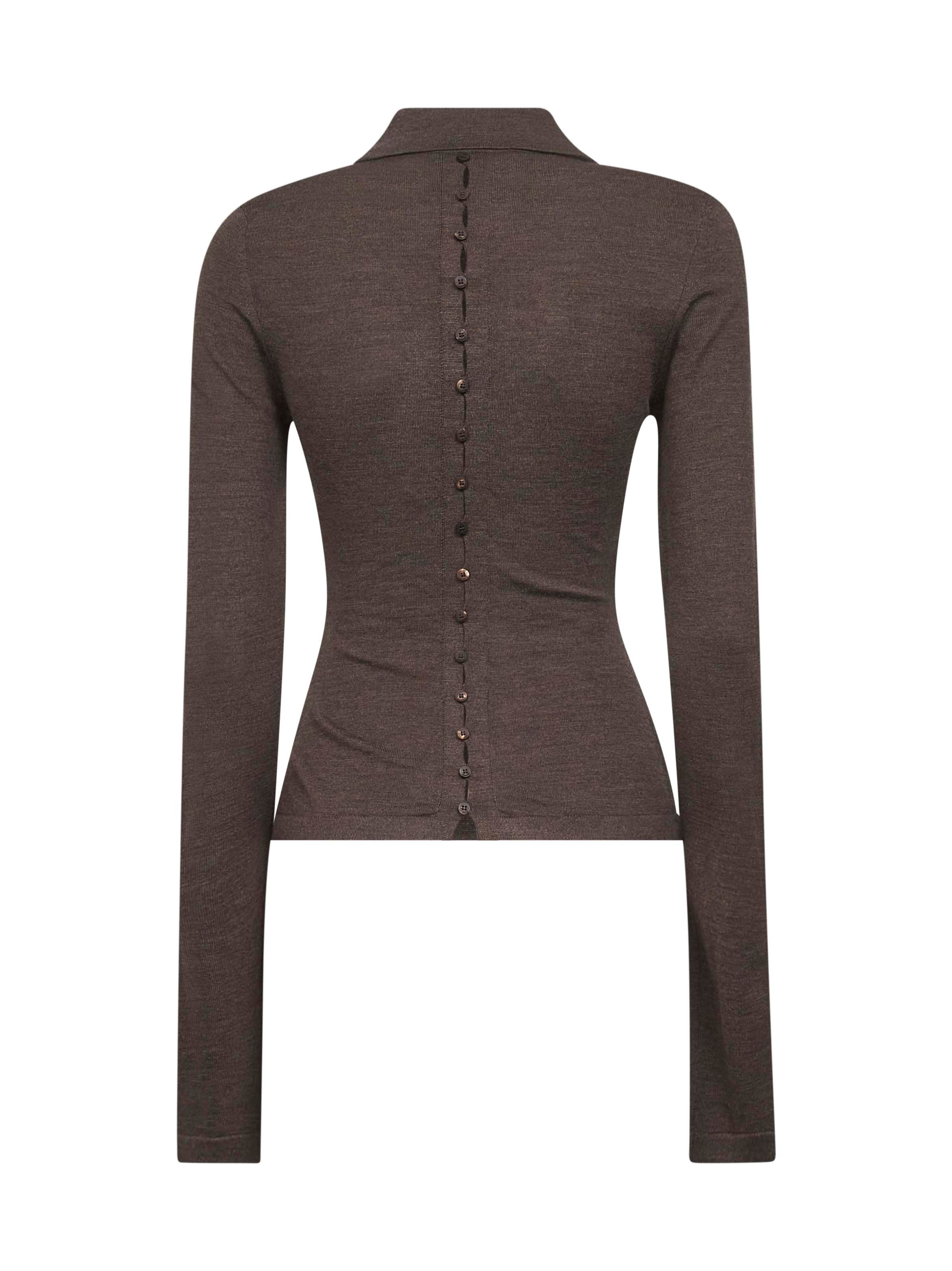 Brown The Merino long-sleeve polo shirt - 2