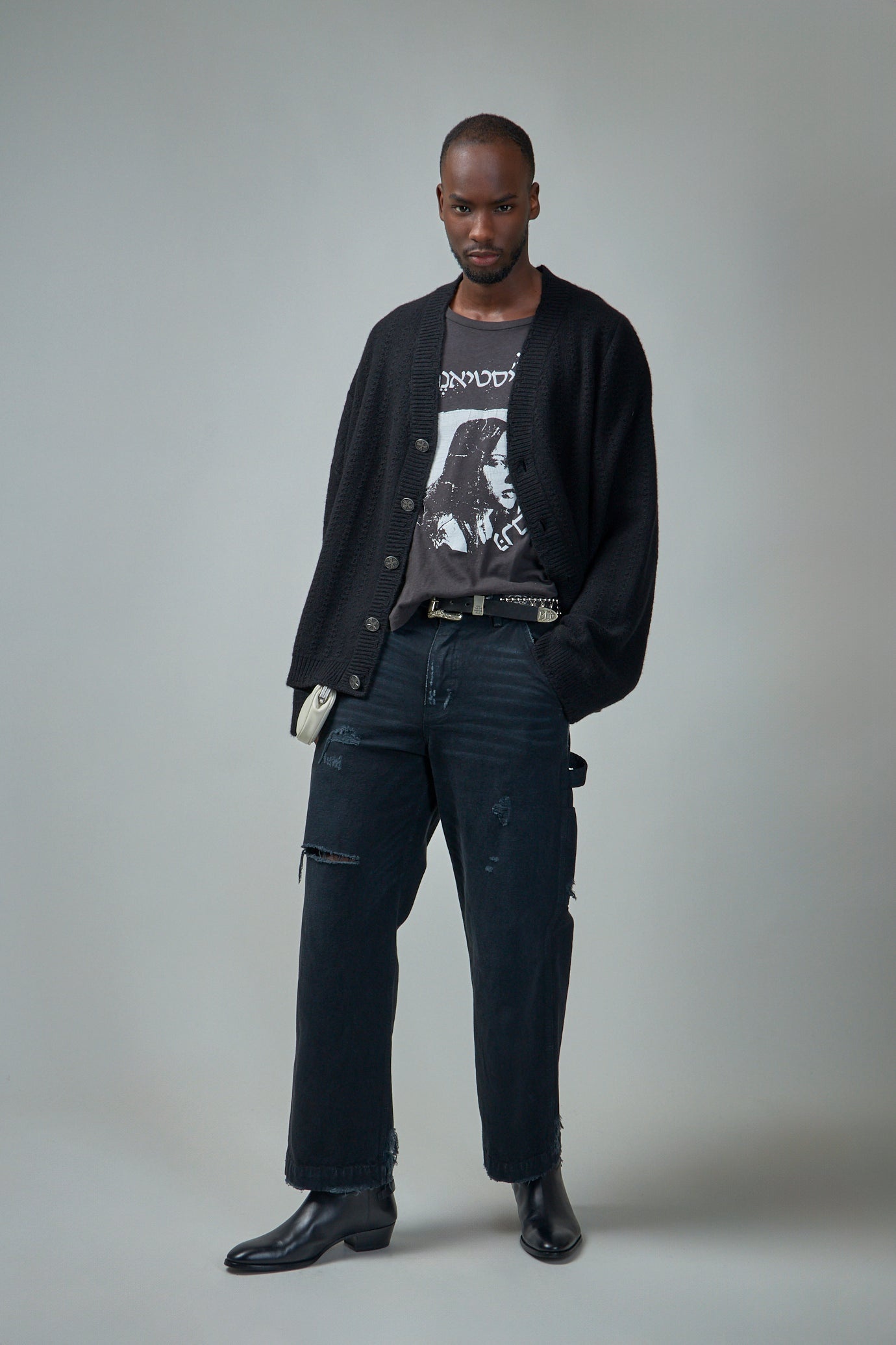 Christiane F Faded Black T-Shirt - 2