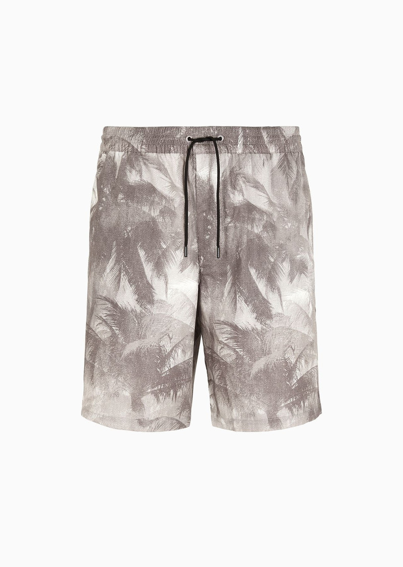 ASV Lyocell-blend drawstring Bermuda shorts with all-over print 1