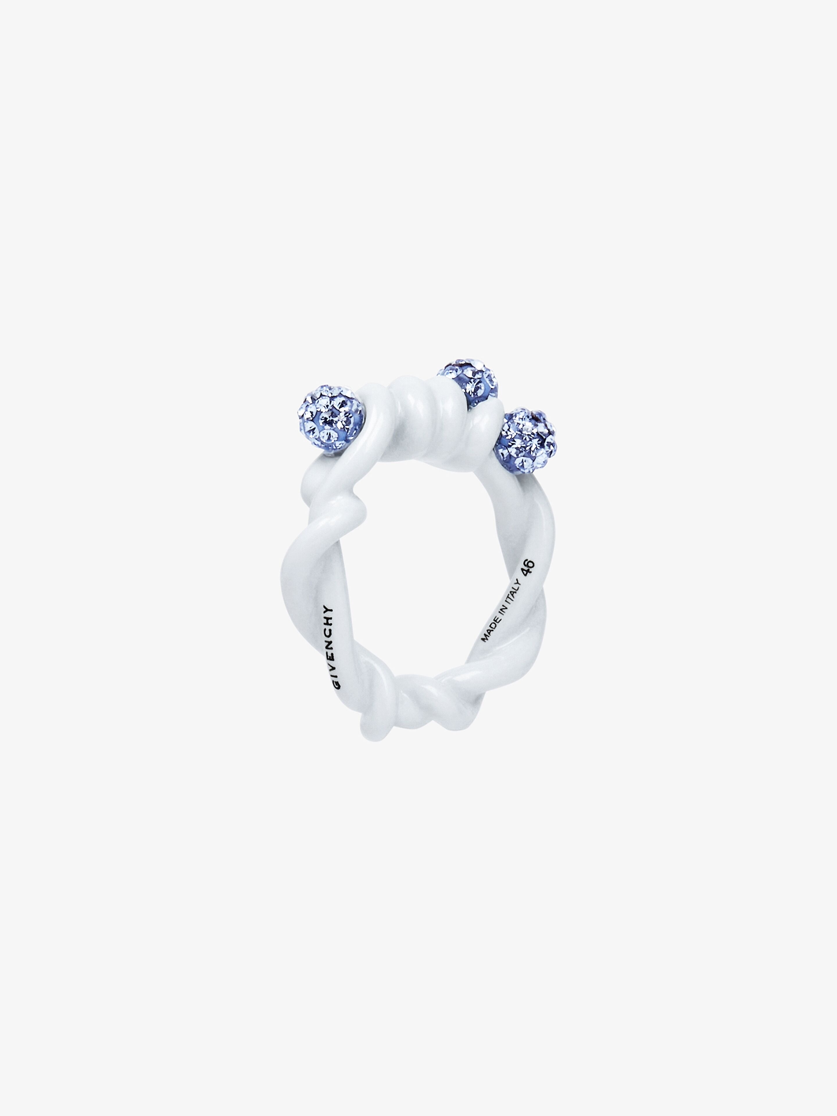 TWISTED RING IN METAL WITH CRYSTALS - 4