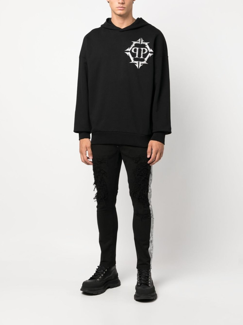 PHILIPP PLEIN stripe-detail skinny jeans outlook