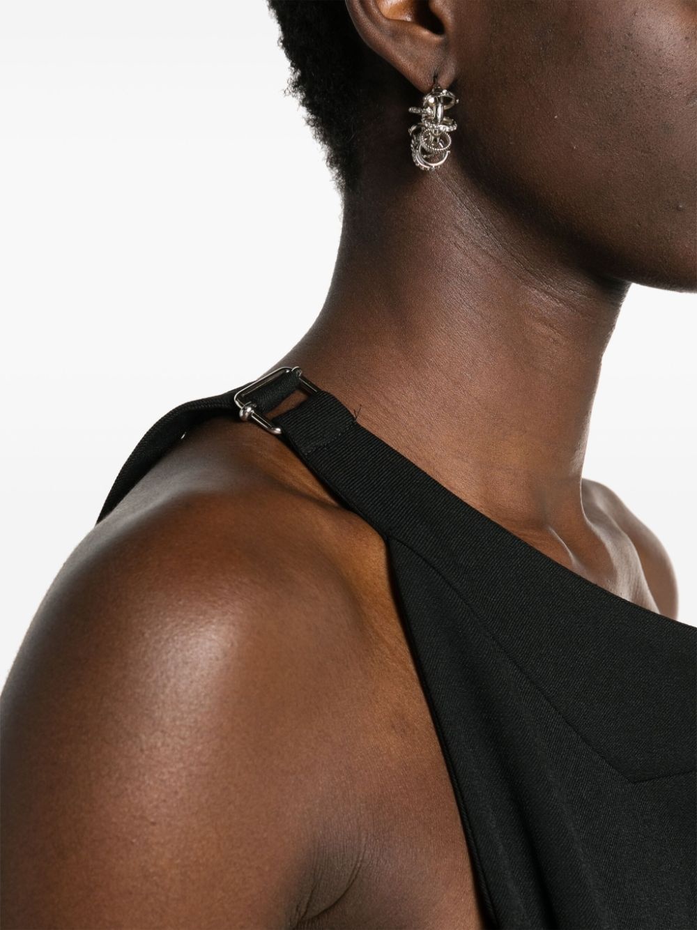 asymmetric-neck twill top - 5